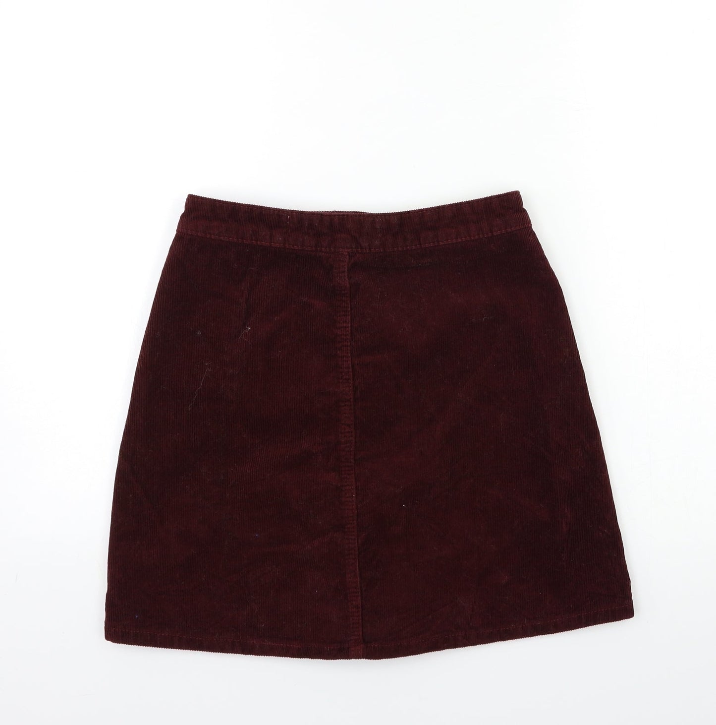 Denim & Co. Womens Red  Corduroy Mini Skirt Size 8