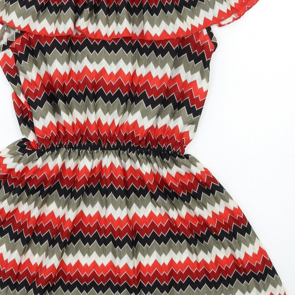 George Womens Red Striped  Shift  Size L