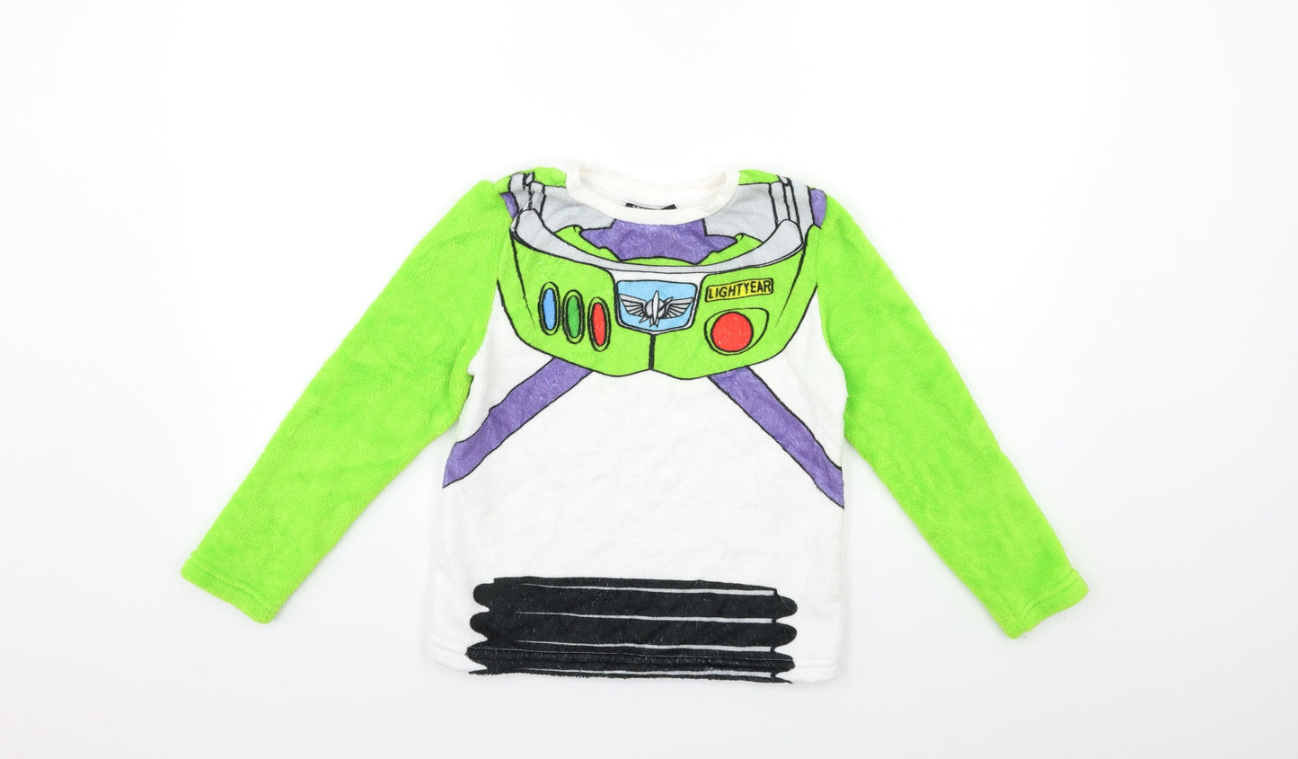 Toy story Boys Green Geometric Fleece  Pyjama Top Size 7-8 Years