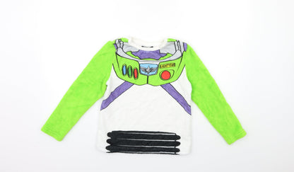 Toy story Boys Green Geometric Fleece  Pyjama Top Size 7-8 Years