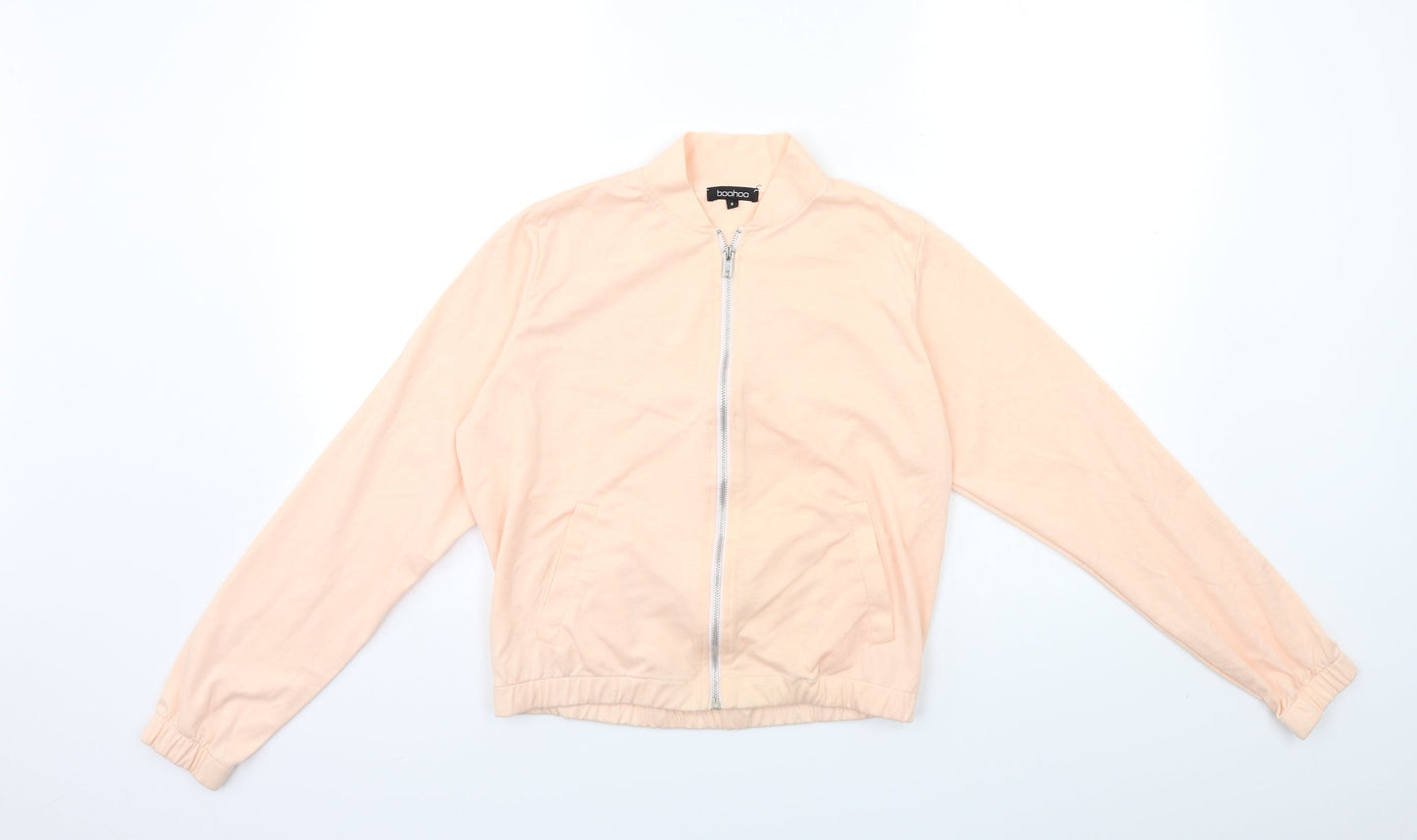 Boohoo Womens Pink   Full Zip Sweatshirt Size S