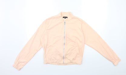 Boohoo Womens Pink   Full Zip Sweatshirt Size S