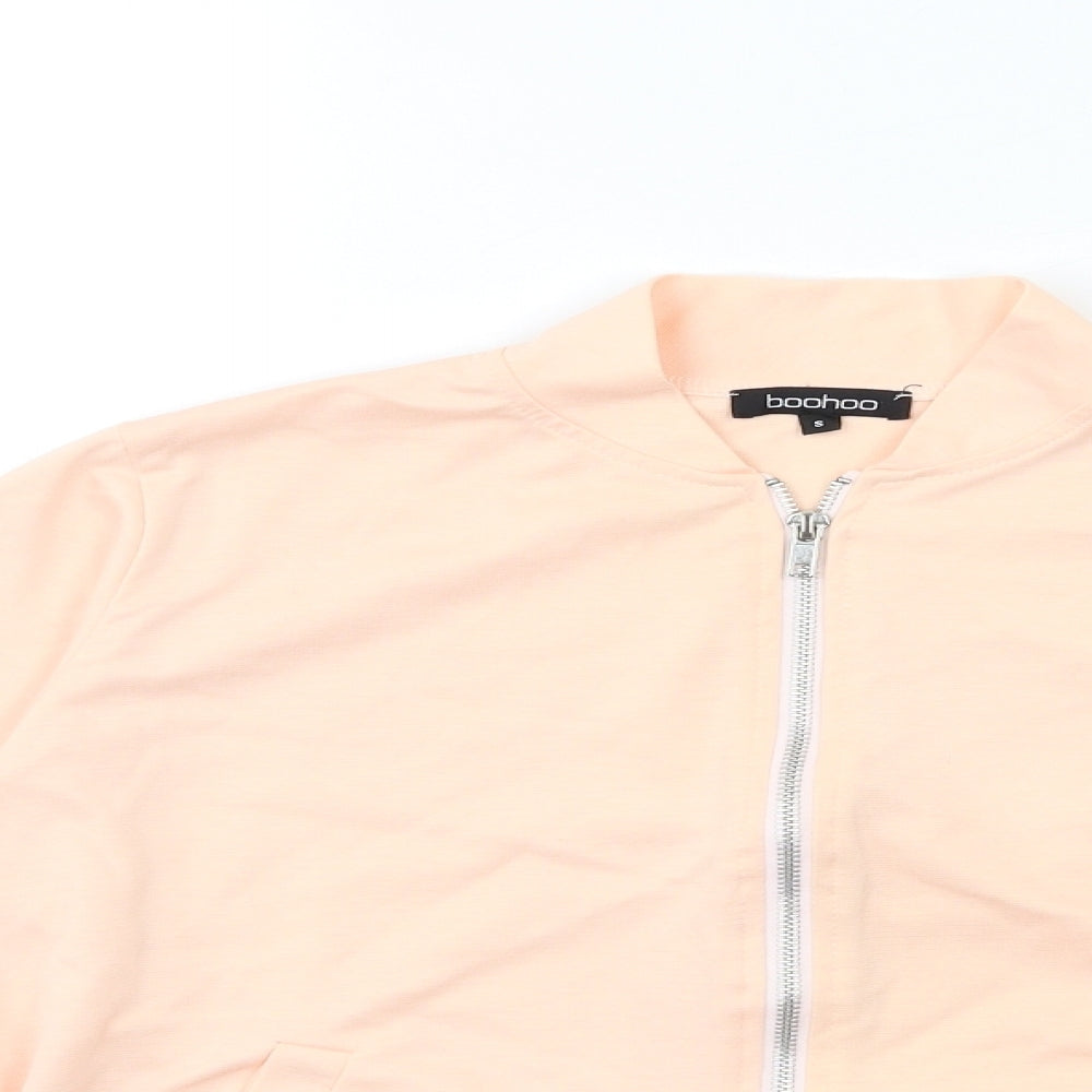 Boohoo Womens Pink   Full Zip Sweatshirt Size S