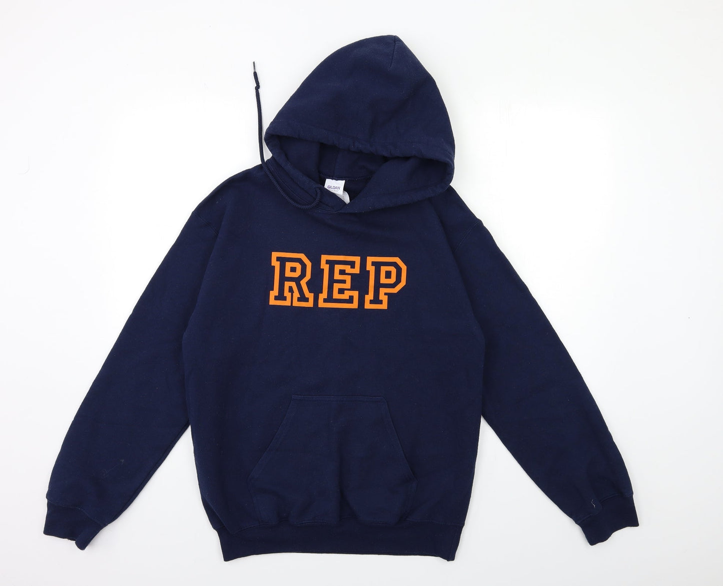 Mens UK Size S Gildan Blue Pullover Hoodie