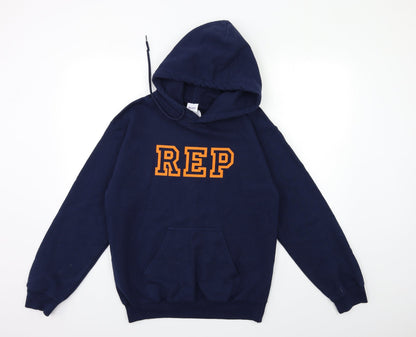 Mens UK Size S Gildan Blue Pullover Hoodie