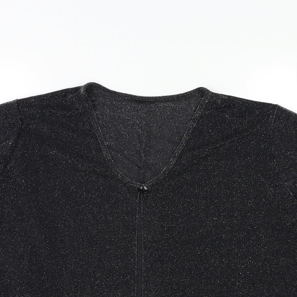 Womens UK Size 10 St Bernard Black Cardigan Jumper