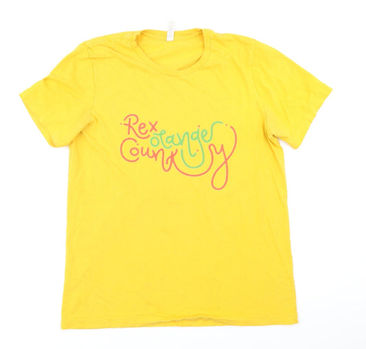 Mens UK Size L Canvas Yellow  T-Shirt