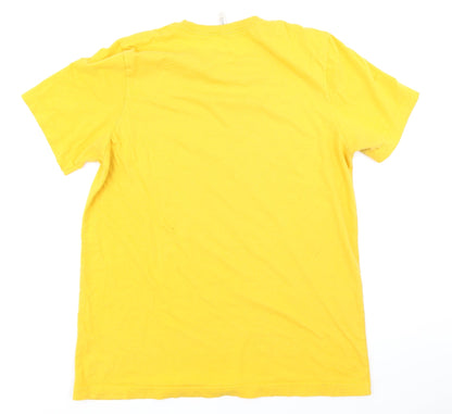 Mens UK Size L Canvas Yellow  T-Shirt