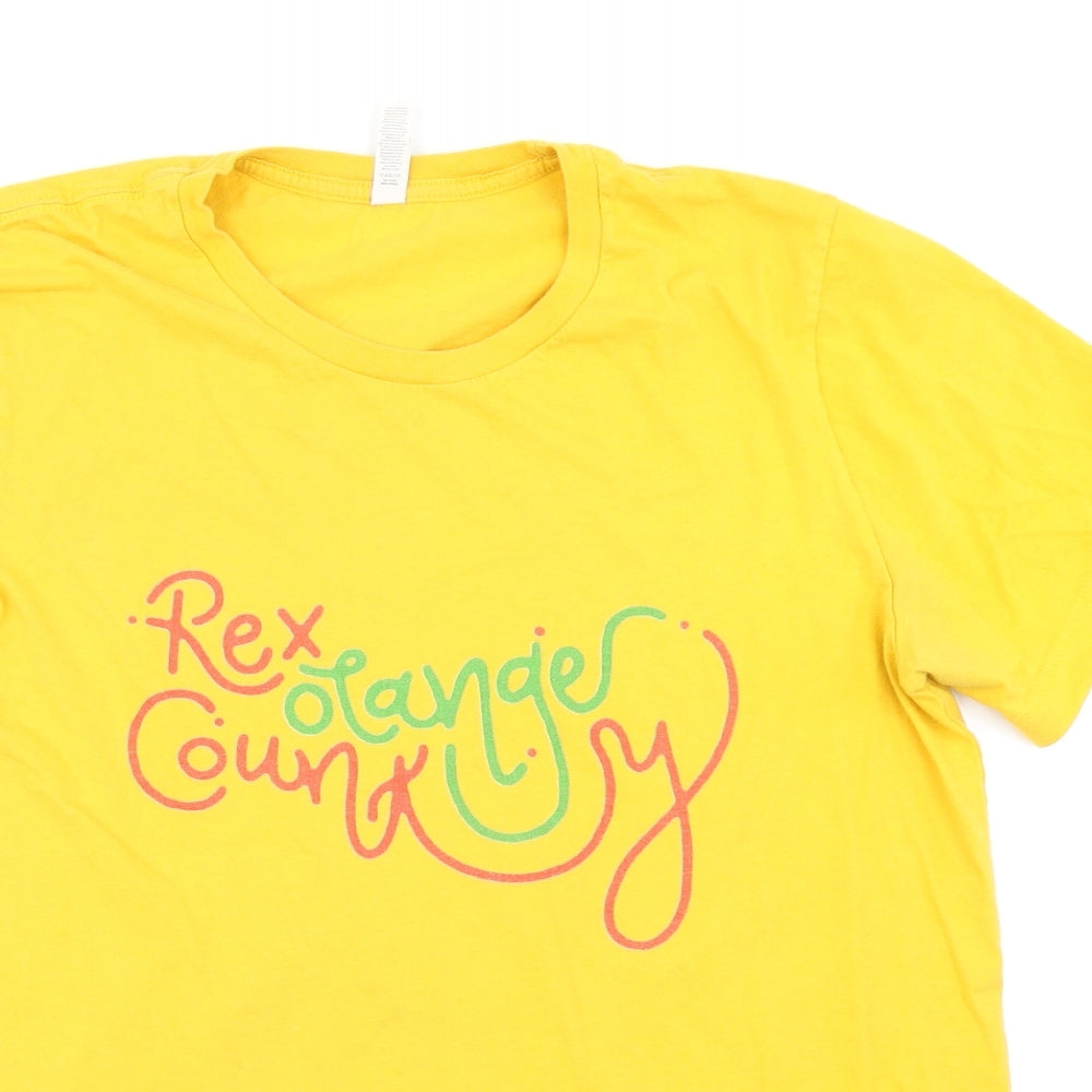Mens UK Size L Canvas Yellow  T-Shirt