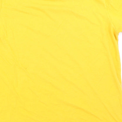 Mens UK Size L Canvas Yellow  T-Shirt
