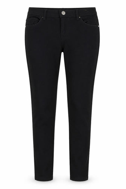 Front view of Denim Co women’s black denim skinny jeans, size UK 8, 28-inch leg
