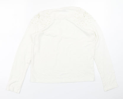 Womens UK Size S Divided White Basic T-Shirt