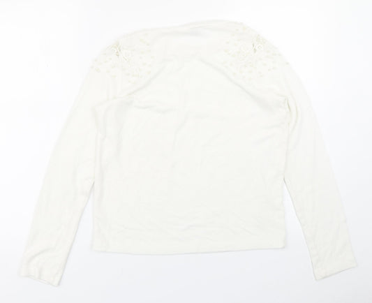 Womens UK Size S Divided White Basic T-Shirt