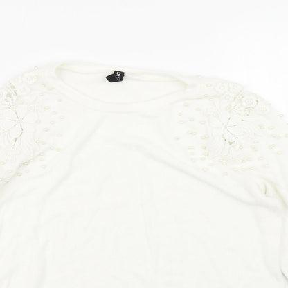 Womens UK Size S Divided White Basic T-Shirt