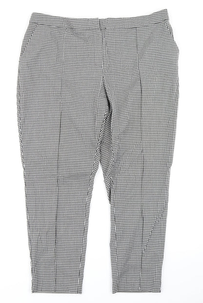 Nutmeg Womens Black Check  Trousers  Size 20 L24 in