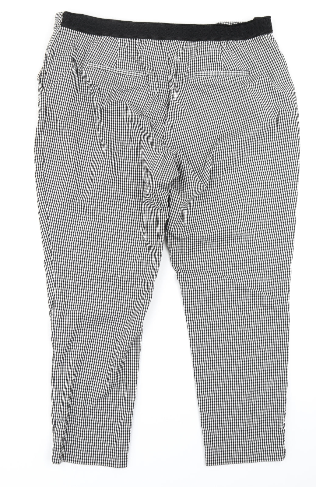 Nutmeg Womens Black Check  Trousers  Size 20 L24 in