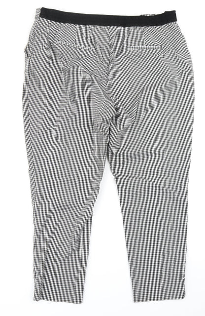 Nutmeg Womens Black Check  Trousers  Size 20 L24 in