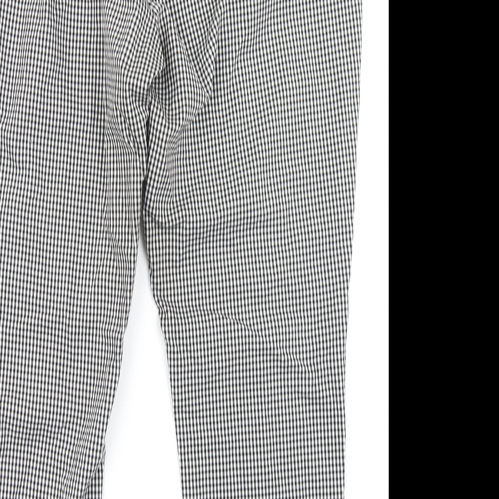 Nutmeg Womens Black Check  Trousers  Size 20 L24 in