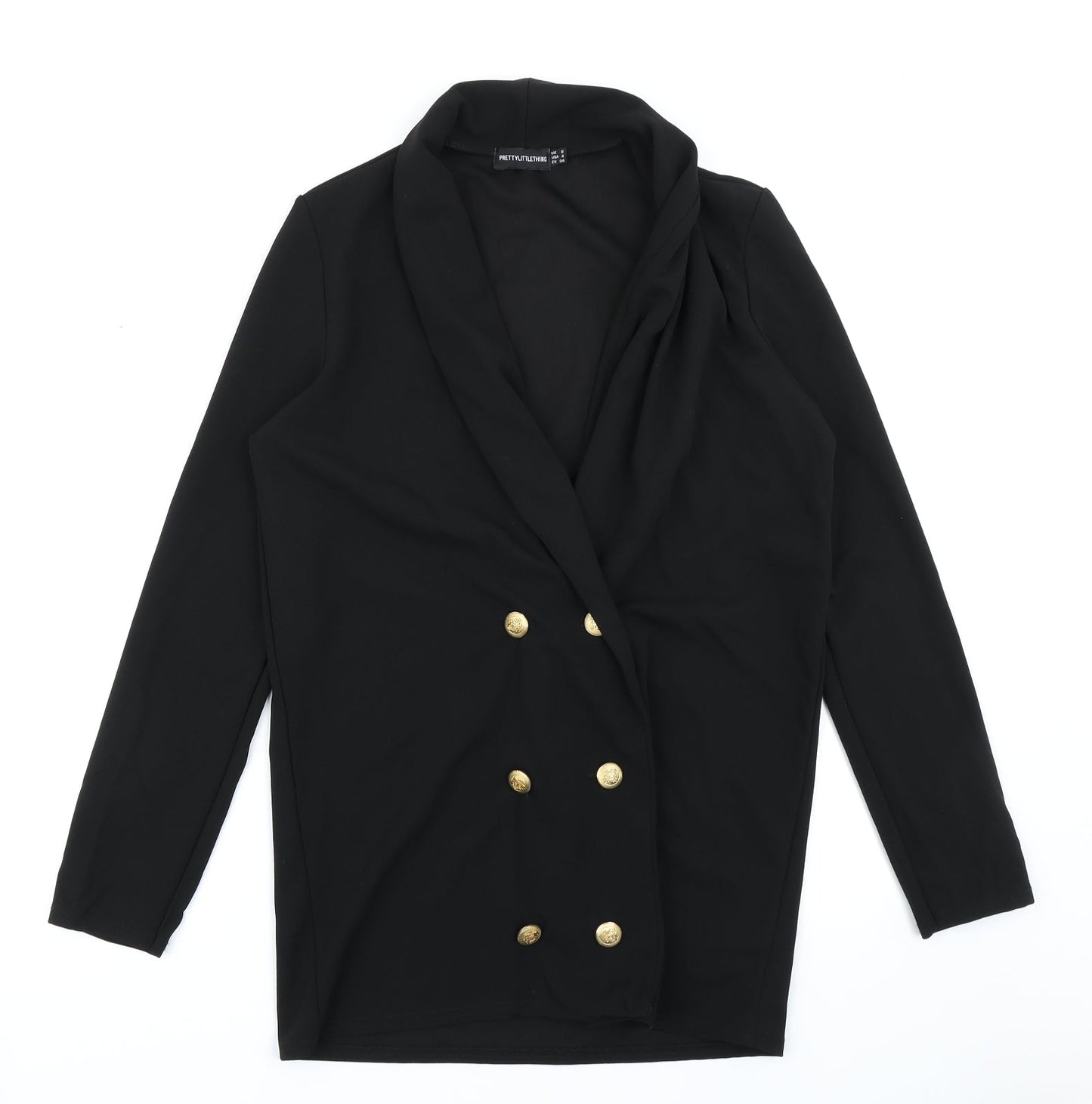 PRETTYLITTLETHING Womens Black   Jacket Blazer Size 8