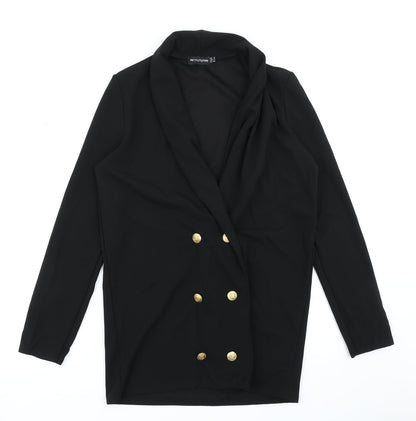 PRETTYLITTLETHING Womens Black   Jacket Blazer Size 8