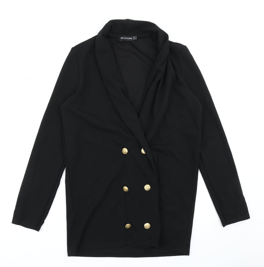 PRETTYLITTLETHING Womens Black   Jacket Blazer Size 8