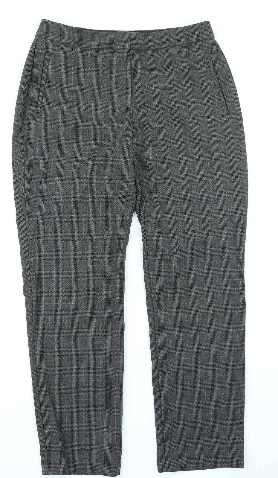 M&S Collection Mens Grey Plaid  Trousers  Size 16 L28 in