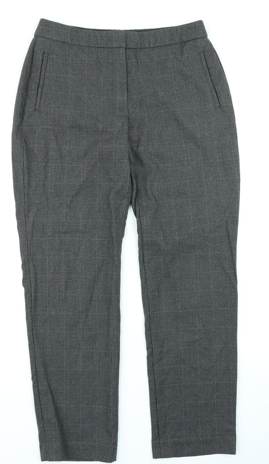 M&S Collection Mens Grey Plaid  Trousers  Size 16 L28 in