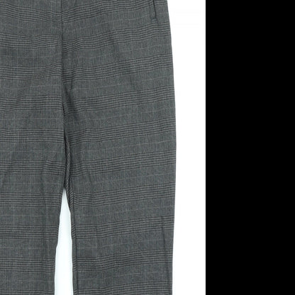 M&S Collection Mens Grey Plaid  Trousers  Size 16 L28 in