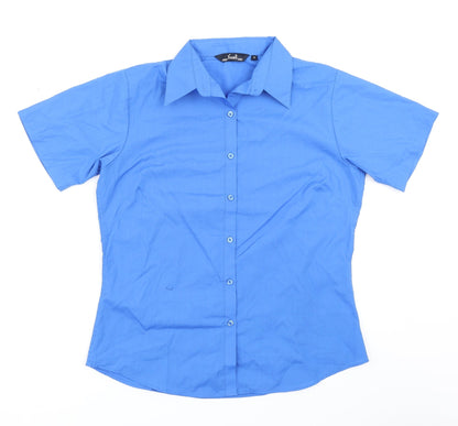 Womens UK Size 12 Premier Blue Basic Button-Up