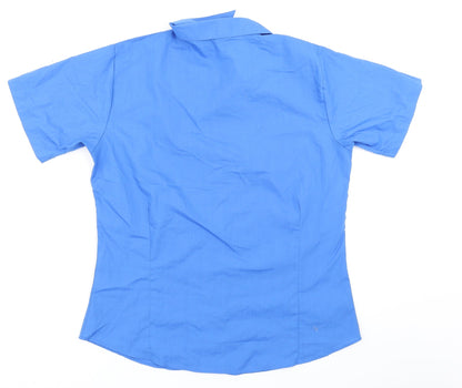 Womens UK Size 12 Premier Blue Basic Button-Up