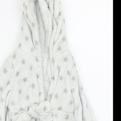 F&F Baby Grey Solid  Kimono Robe Size 9-12 Months  - Bear Ear Hood