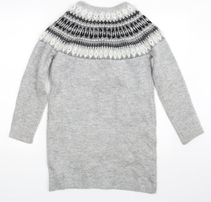 George Girls Grey Gingham  Pullover Jumper Size 12-13 Years