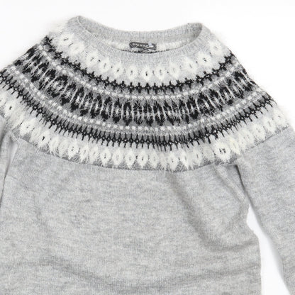 George Girls Grey Gingham  Pullover Jumper Size 12-13 Years