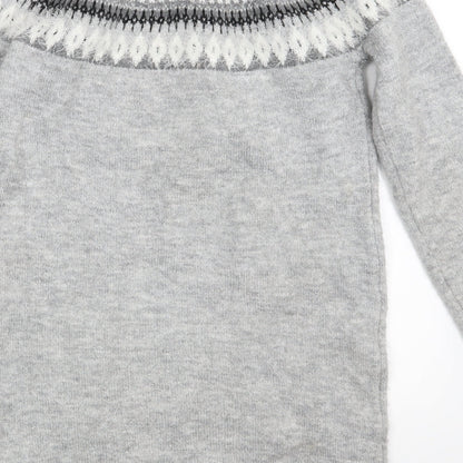 George Girls Grey Gingham  Pullover Jumper Size 12-13 Years