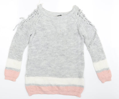 Womens UK Size L Quiz Multicoloured Pullover Jumper