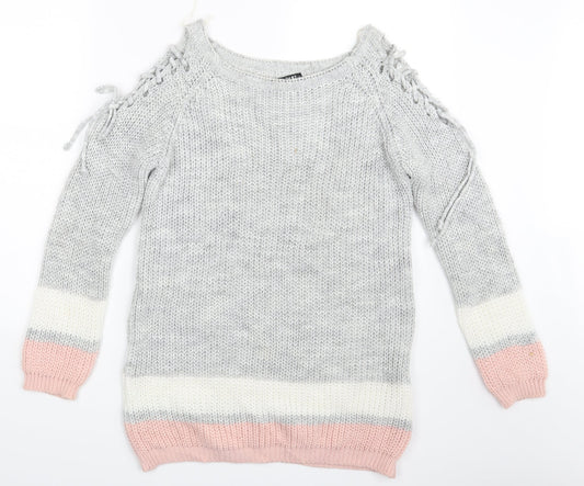 Womens UK Size L Quiz Multicoloured Pullover Jumper