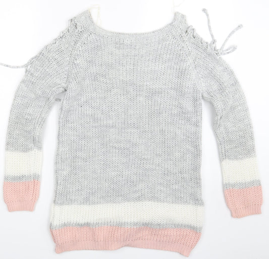 Womens UK Size L Quiz Multicoloured Pullover Jumper