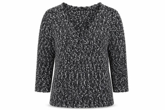 Front view of Kaliko women’s black jumper, size UK 16