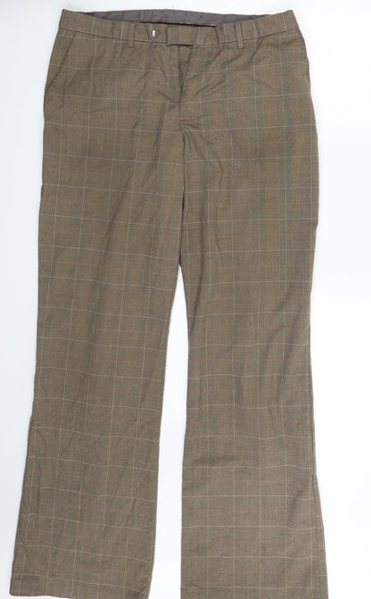Womens UK Size One Size Preworn Regular Fit  Brown Trousers