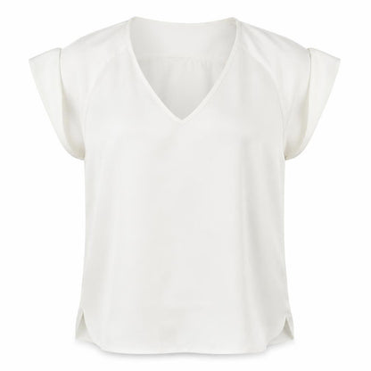 Womens UK Size 8 River Island Ivory Basic Blouse