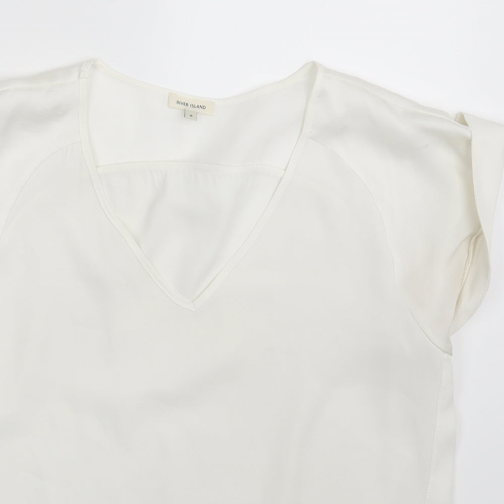 Womens UK Size 8 River Island Ivory Basic Blouse