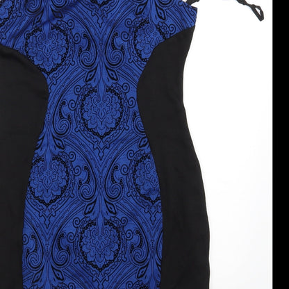 Preworn Womens Blue Paisley  Pencil Dress  Size L