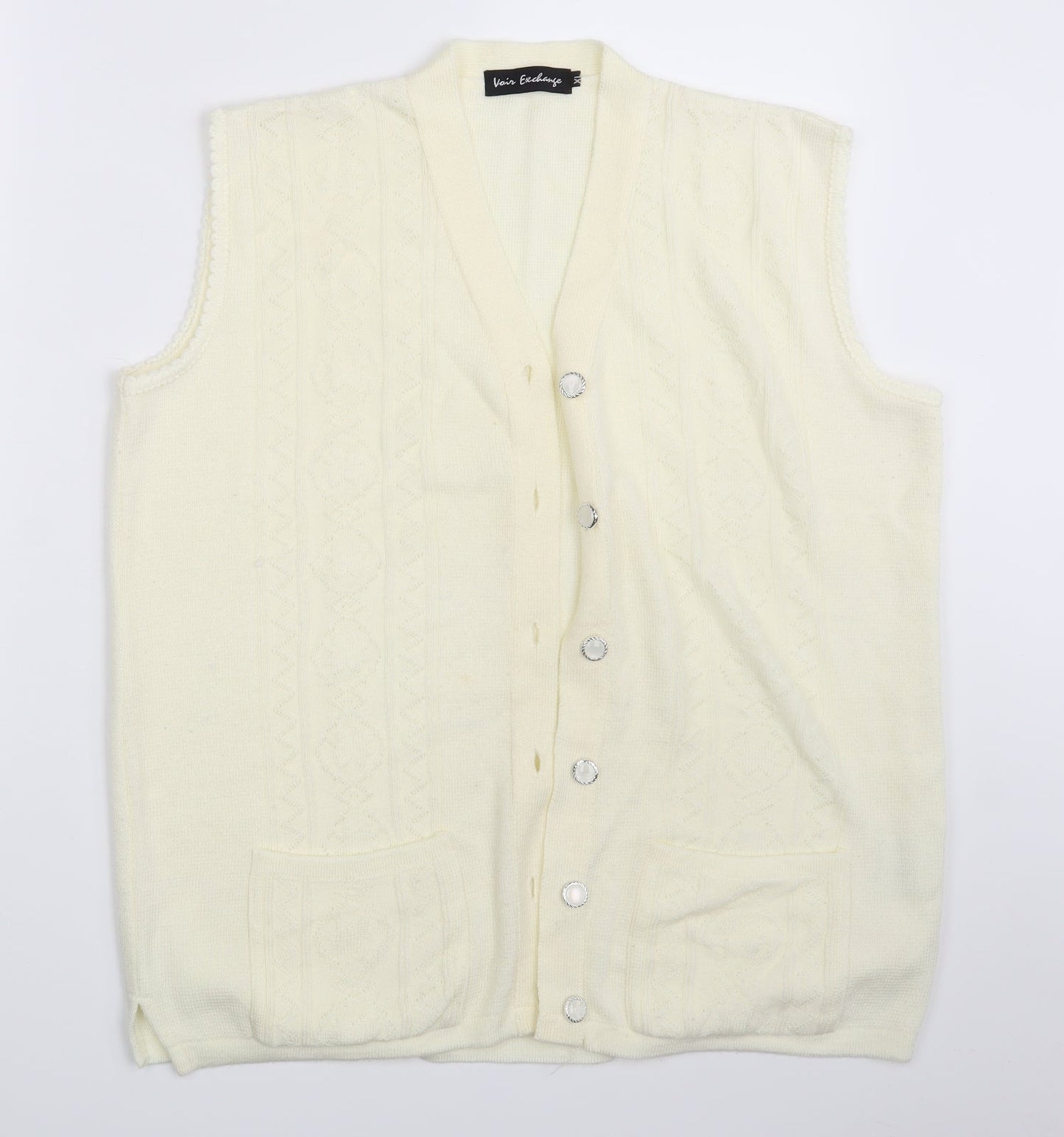 Voir Exvhange Womens Ivory   Cardigan Jumper Size XL