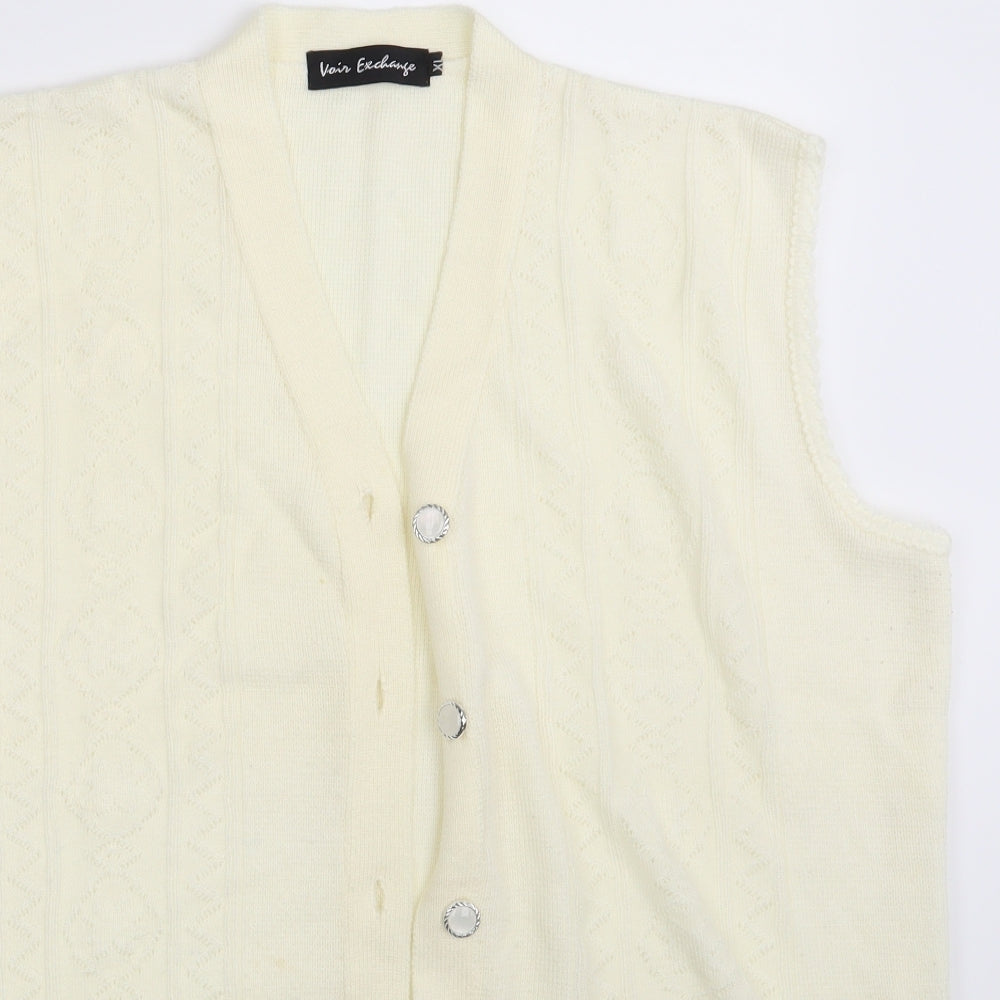 Voir Exvhange Womens Ivory   Cardigan Jumper Size XL