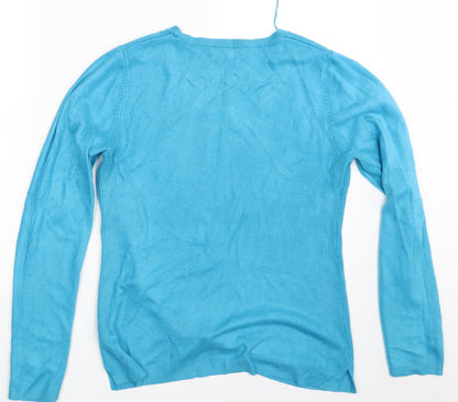 Womens UK Size 14 Papaya Blue Pullover Jumper