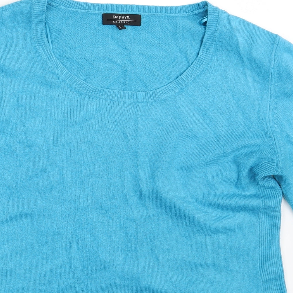 Womens UK Size 14 Papaya Blue Pullover Jumper