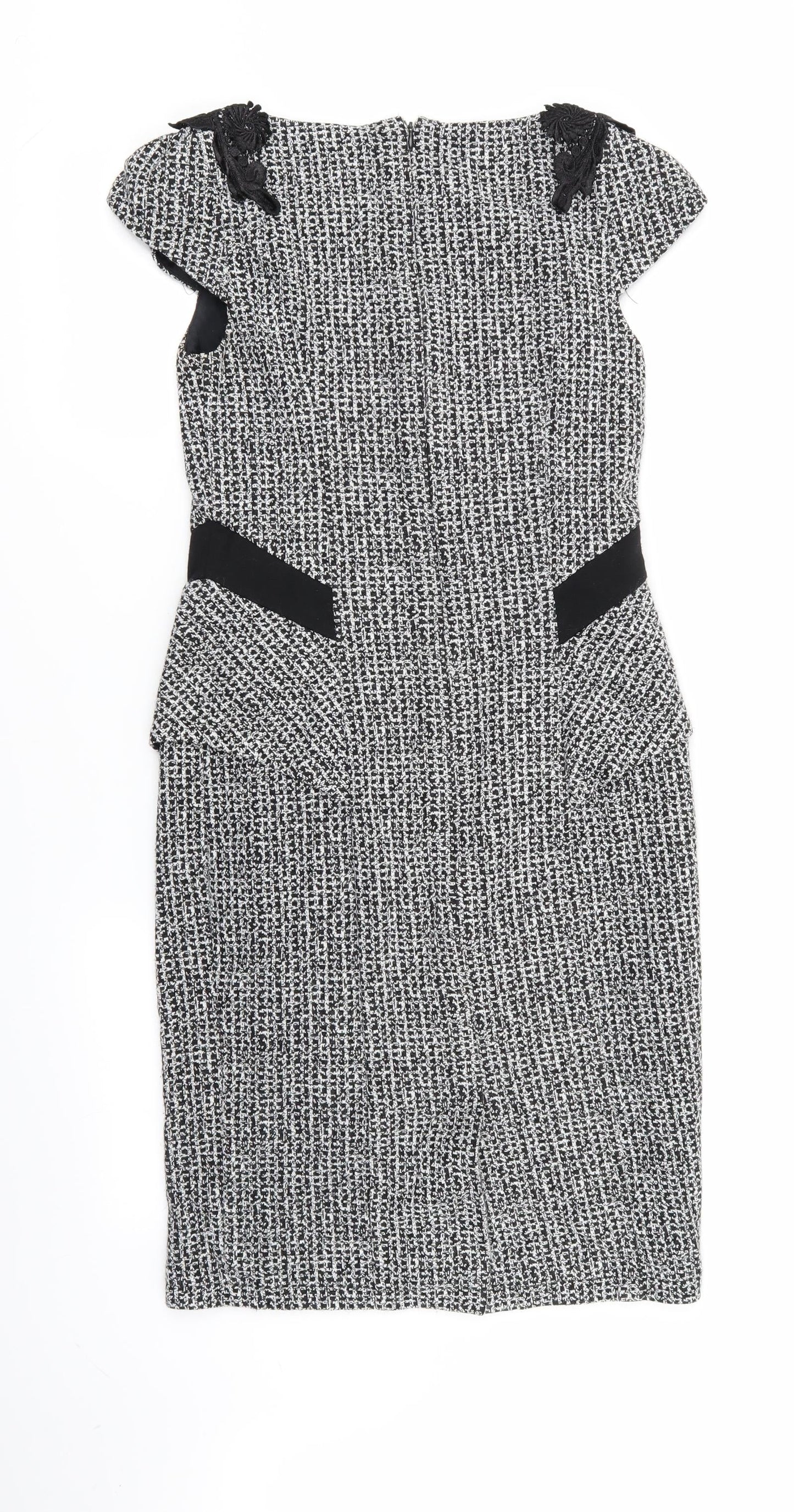 Per Una Womens Multicoloured Houndstooth  A-Line  Size 8