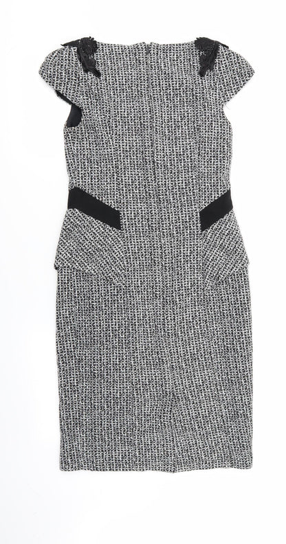 Per Una Womens Multicoloured Houndstooth  A-Line  Size 8