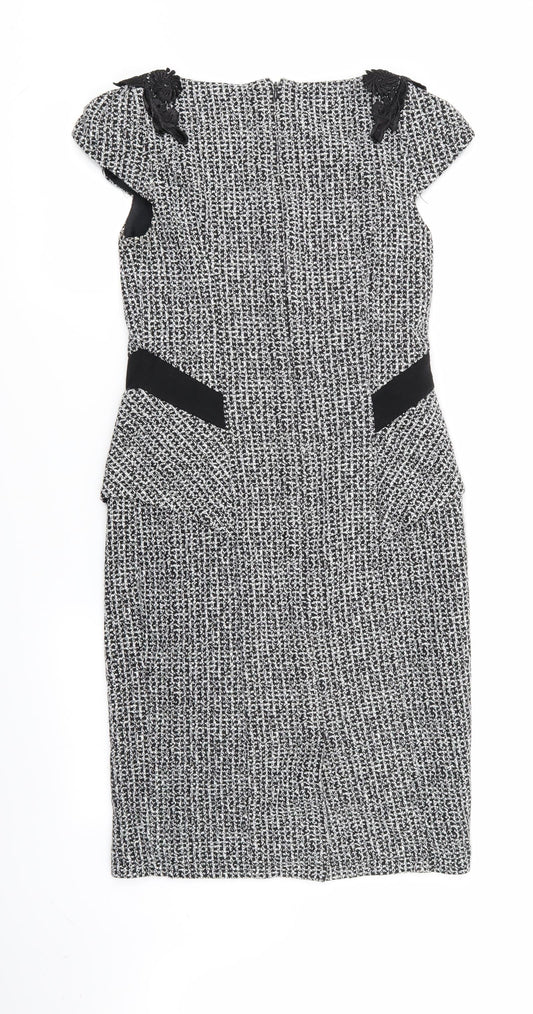 Per Una Womens Multicoloured Houndstooth  A-Line  Size 8