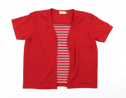 Womens UK Size M bonmarche Red Cardigan Jumper